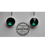 Náušnice RIVOLI klapky 8mm - Emerald