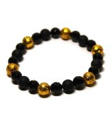 Náramek Onyx - Onyx - Láva gold