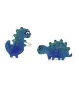 Náušnice smaltované - dinosaur