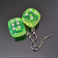 Náušnice hrací kostky - světle zelené