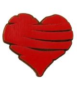 Brož dřevěná - srdce