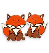 Náušnice dřevěné malované - lišky