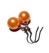 Náušnice perličky 12mm - oranžové