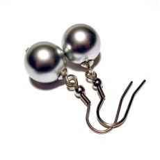 Náušnice perličky 12mm - stříbrné