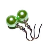 Náušnice perličky 12mm - zelené