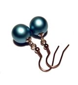 Náušnice perličky 12mm - modré mat