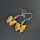 Náušnice barevné přívěškové - motýlek mini žlutý