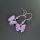 Náušnice barevné přívěškové - motýlek mini fialový