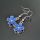 Náušnice barevné přívěškové - kytička modrá