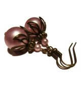 Náušnice perličky vintage D - sv. růžové mat