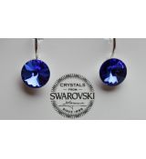 Náušnice RIVOLI klapky 8mm - Sapphire