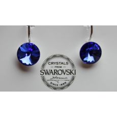 Náušnice RIVOLI klapky 8mm - Sapphire