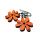 Náušnice dřevěné - kytičky malé oranžové