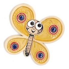 Keramická magnetka - motýlek žlutý