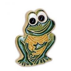 Keramická magnetka - žabka žlutá