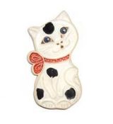 Keramická magnetka - kočička bílá