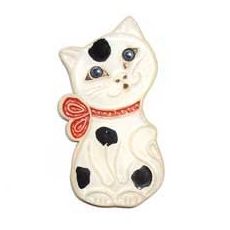 Keramická magnetka - kočička bílá