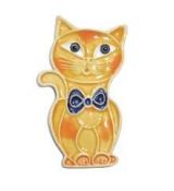 Keramická magnetka - kočička rezavá