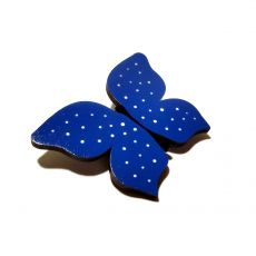 Brož dřevěná - motýlek modrý