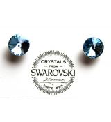 Náušnice RIVOLI puzety 6mm - Aquamarine