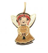 Keramická vánoční ozdoba - andílek žlutý