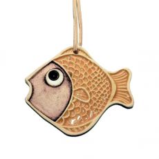 Keramická vánoční ozdoba - zlatá rybka