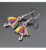 Náušnice barevné přívěškové - deštník II