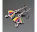 Náušnice barevné přívěškové - deštník II