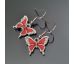 Náušnice barevné přívěškové - motýlek červený