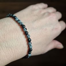 Náramek OBSIDIÁN VLOČKOVÝ 4mm