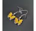 Náušnice barevné přívěškové - motýlek mini žlutý