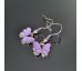 Náušnice barevné přívěškové - motýlek mini fialový