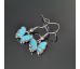 Náušnice barevné přívěškové - motýlek mini tyrkysový