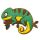 Brož dřevěná - chameleon