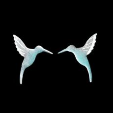 Náušnice smaltované - kolibřík