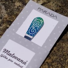 Smaltovaná lžička - kočka modrá