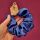 Saténová scrunchie gumička - královská modrá