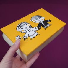 Krabička svatební malovaná - truhlička žlutá