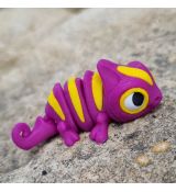 3D Chameleon MINI fialovožlutý