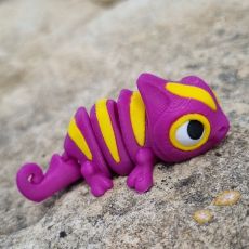 3D Chameleon MINI fialovožlutý