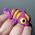 3D Chameleon MINI fialovožlutý
