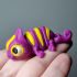 3D Chameleon MINI fialovožlutý