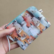 Látková taštička 12x9cm z kočárkoviny - kočky