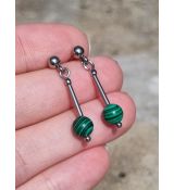 Náušnice MALACHIT 6mm