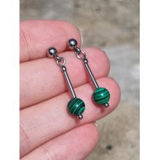 Náušnice MALACHIT 6mm