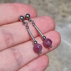 Náušnice LEPIDOLIT 6mm