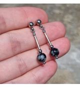Náušnice OBSIDIÁN VLOČKOVÝ 6mm