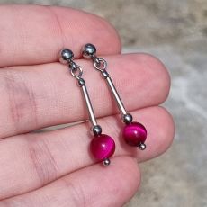 Náušnice TYGŘÍ OKO barvené 6mm