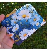 Látková taštička 12x9cm z kočárkoviny - kopretiny