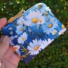 Látková taštička 12x9cm z kočárkoviny - kopretiny